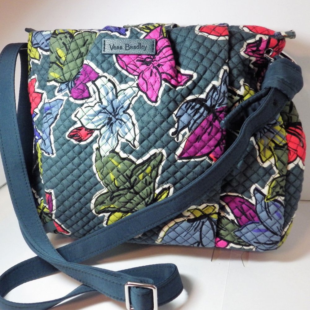 Vera Bradley Falling Flowers Cross Body HADLEY Zip